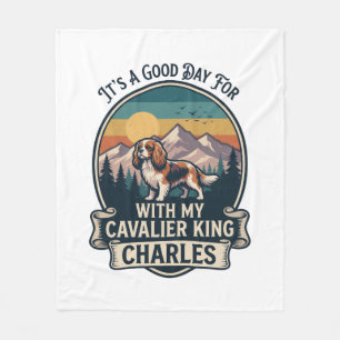 Good Day Hiking Cavalier King Charles Dog Fleece Blanket