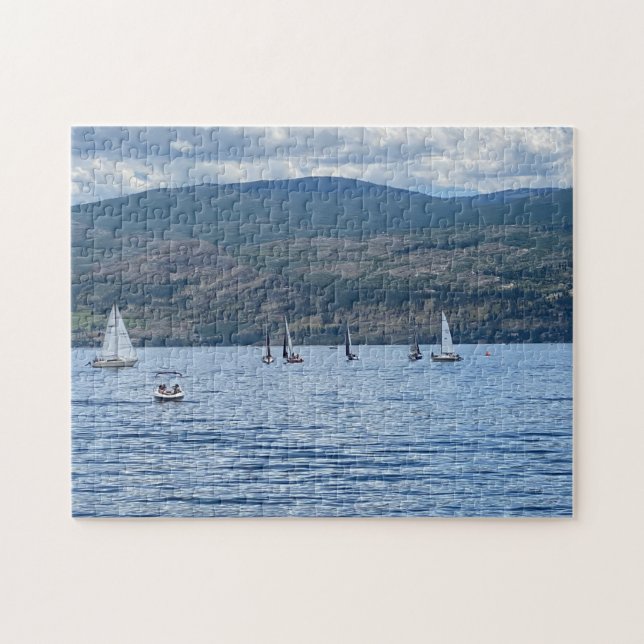 Good Day Sailing Sailboat Lake Water Scenery Jigsa Jigsaw Puzzle (Horizontal)