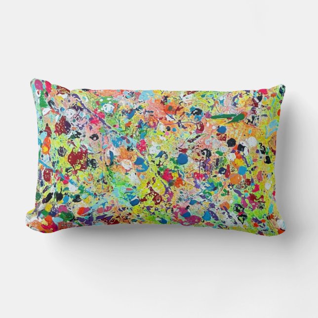 Good Day Sunshine Cotton Lumbar Throw Pillow (Front)