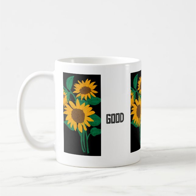 Good Day Text Yellow Flower Image Classic Mug (Left)