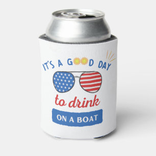 Good Day To Drink On A Boat Foam Can Cooler by PLF