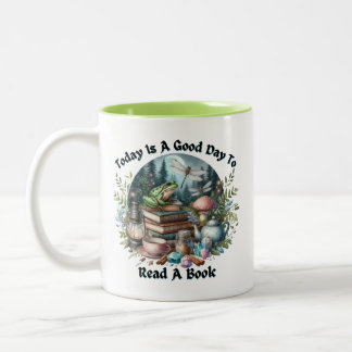 Good Day to Read a Book Cottagcore Two-Tone Coffee Mug