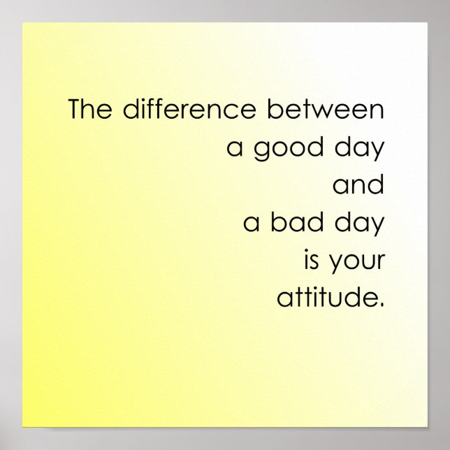 Good Day vs. Bad Day Poster (Front)