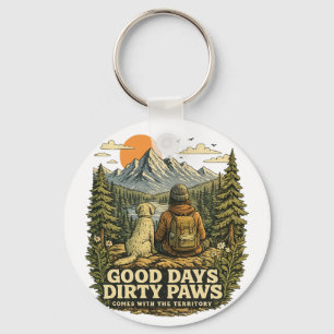 Good Days Dirty Paws Dog Lover Keychain