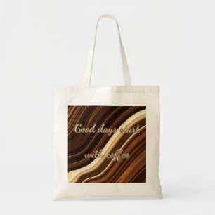 Good Days Start With Coffee Swirl Tote Bag - Perso