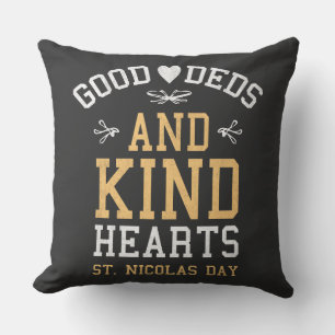 Good Deeds and Kind Hearts St. Nicholas Day Throw Pillow