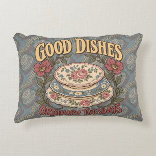 Good Dishes Ordinary Tuesdays Floral China Accent Pillow