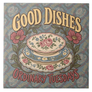 Good Dishes Ordinary Tuesdays Floral China Tile
