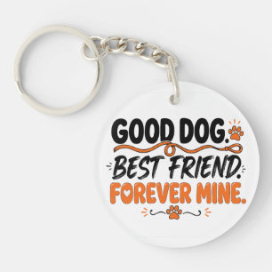 Good Dog Best Friend Forever Mine Cute Dog Lover Keychain