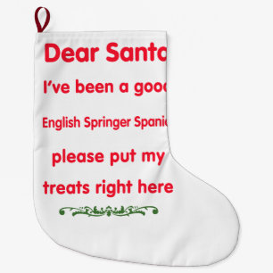 good  English Springer Spaniel Large Christmas Stocking