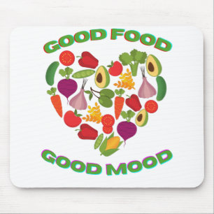 Good food good mood healthy food graphic design mouse pad