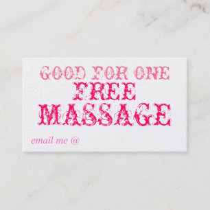 GOOD FOR ONE FREE MASSAGE - CARD
