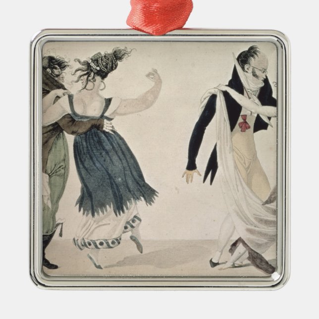Good Form, No. 1: The Waltz, satirical cartoon Metal Ornament (Front)