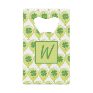 Good fortune St. Patrick's Clovers Credit Card Bottle Opener