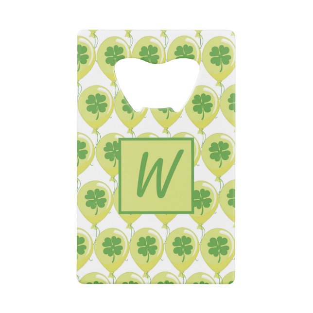 Good fortune St. Patrick's Clovers Credit Card Bottle Opener (Front)
