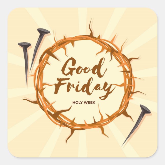 Good Friday Holy Week Square Sticker (Front)