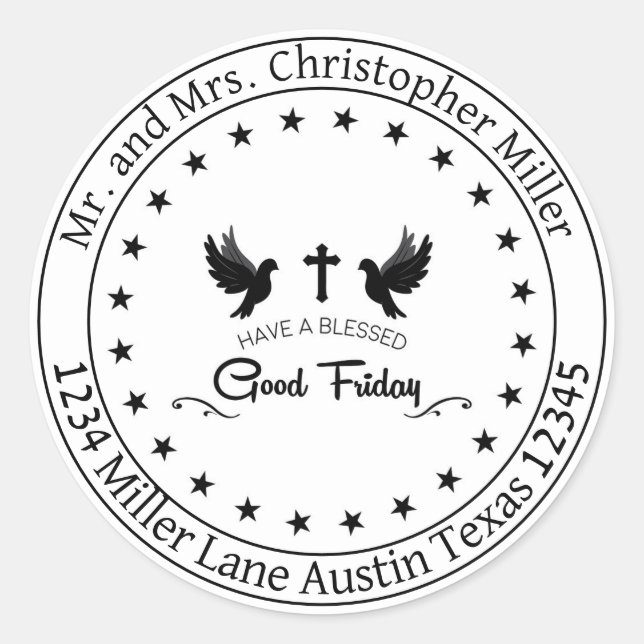 Good Friday Return Address Envelope Seal (Front)