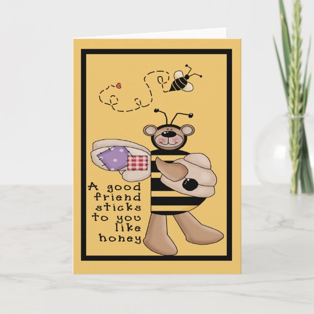 Good Friend, Honey Bee Bear Card (Front)