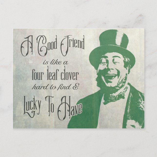 Good Friend Saint Patrick Irishman Green Vintage Postcard (Front)