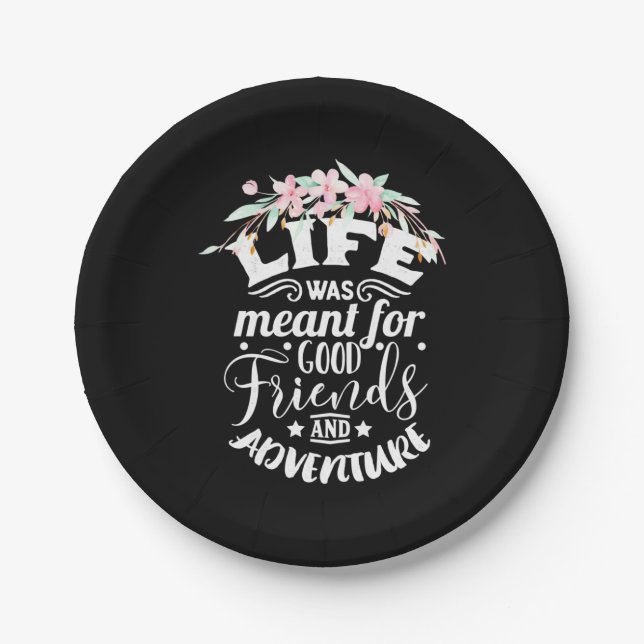 Good Friends And Adventure Paper Plate (Front)
