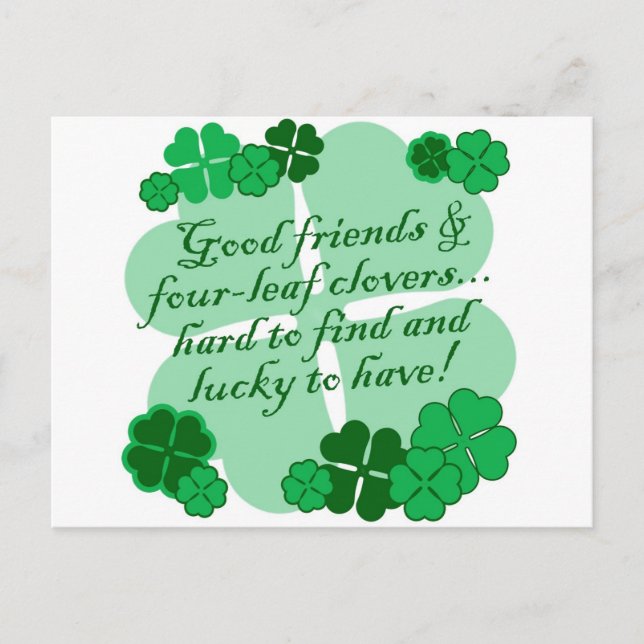 Good Friends and Shamrocks Postcard (Front)