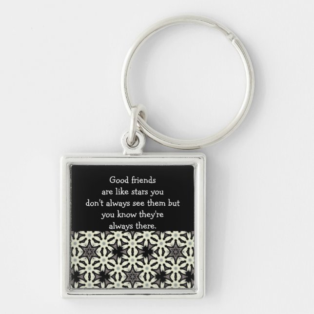 Good friends  are like stars Custom Quote Keychain (Front)