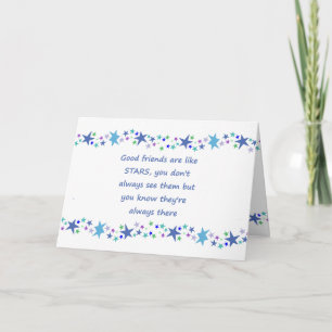 Good Friends are like Stars Inspirational Quote Card