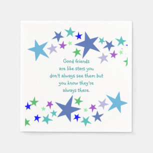 Good Friends are like Stars Inspirational Quote Napkin