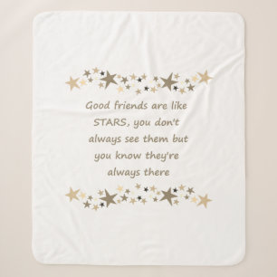 Good Friends are like Stars Inspirational Quote Sherpa Blanket