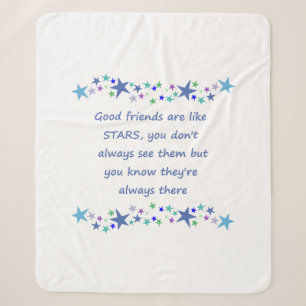 Good Friends are like Stars Inspirational Quote Sherpa Blanket