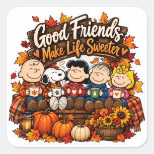 Good Friends Make Life Sweeter! Square Sticker