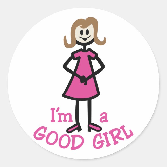 Good Girl Classic Round Sticker (Front)