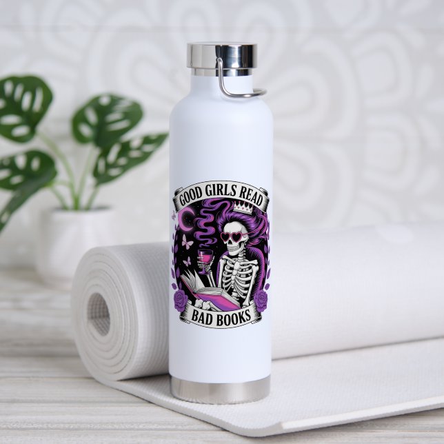 Good Girls Read Bad Books  Water Bottle (Yoga (Rotated))