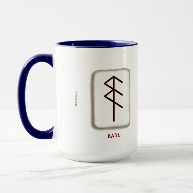 Good Health Bindrune & Personalized Name - KARL Mug (Left)