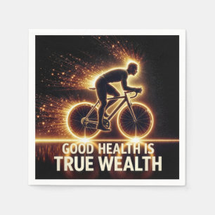 Good Health Poster With Neon Cyclist Napkin