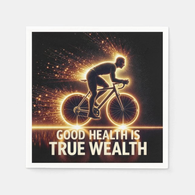 Good Health Poster With Neon Cyclist Napkin (Front)