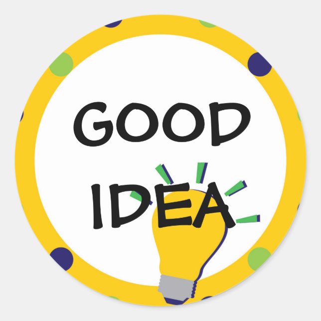 Good Idea School Sticker with Lightbulb (Front)