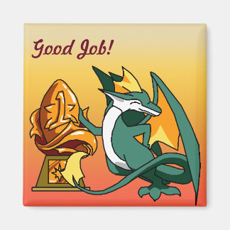 "Good Job" Dragon with Trophy Magnet