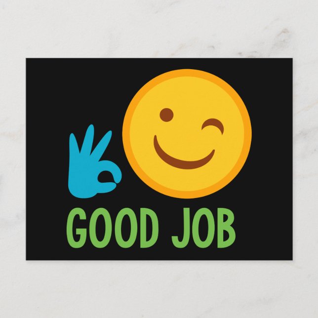 Good Job Emoji Postcard (Front)