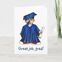 Good Job Grad Preschool Graduation Blue Cap & Gown