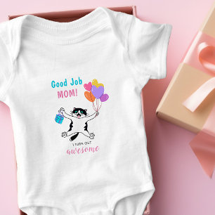 Good Job Mom Playful Kitty Baby Shower Newborn Bodysuit