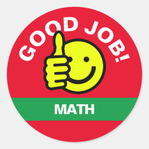 "Good Job" Thumbs Up Smiley Sticker—Customize Classic Round Sticker