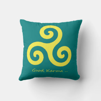 Good Karma Green  Throw Pillow