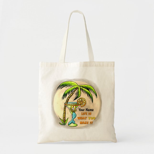 Good Life mermaid  tote bag (Front)