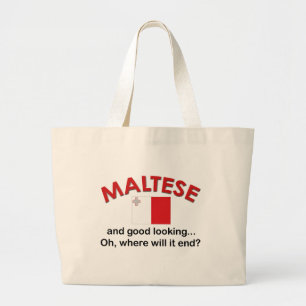 Good Looking Maltese Large Tote Bag