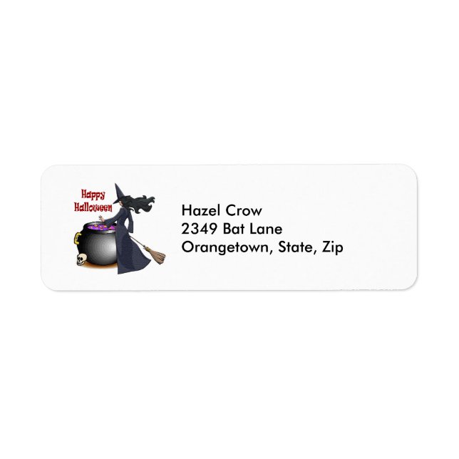 Good Looking Witch and the Cauldron Address Labels (Front)