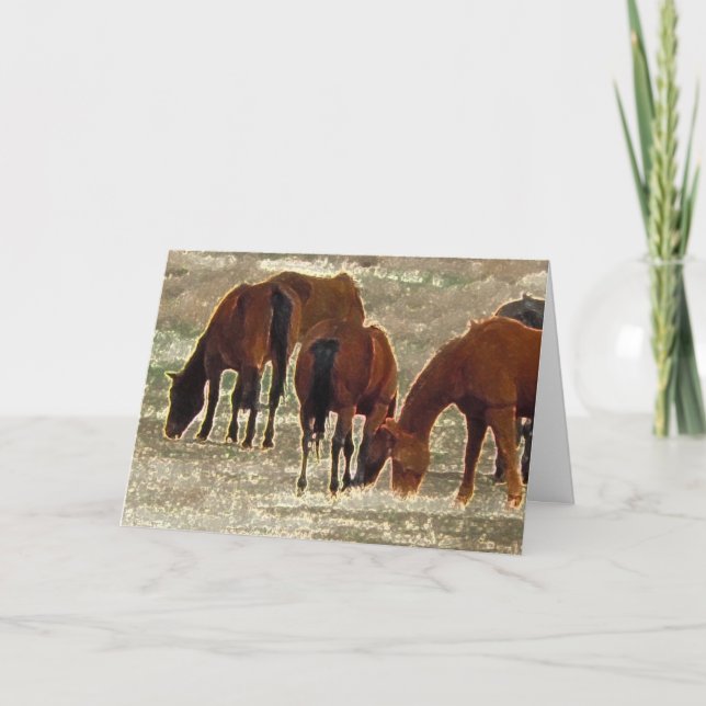 Good Lord's Remuda Herd in Heaven Sympathy Card (Front)
