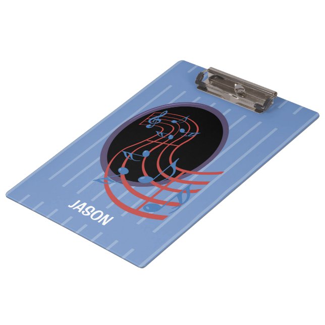 Good Luck, Black Music Circle Clipboard (Angled)