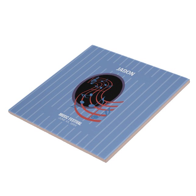 Good Luck, Black Music Circle Tile (Side)