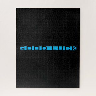Good Luck Blue Black Hard Tricky Challenging Evil Jigsaw Puzzle
